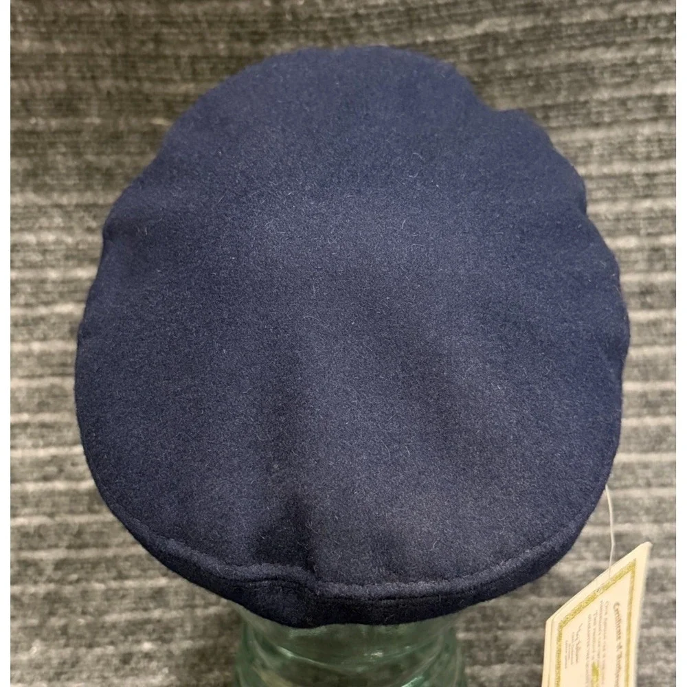 Aegean Greek Fisherman's Cap Hat Navy Blue Wool Handmade In Greece Size 7 NWT